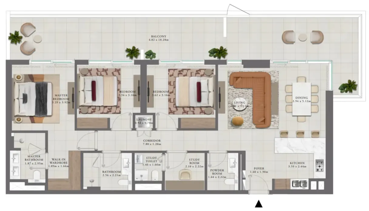 Golf Trails 3 bed floor plan, 1,969 sqft