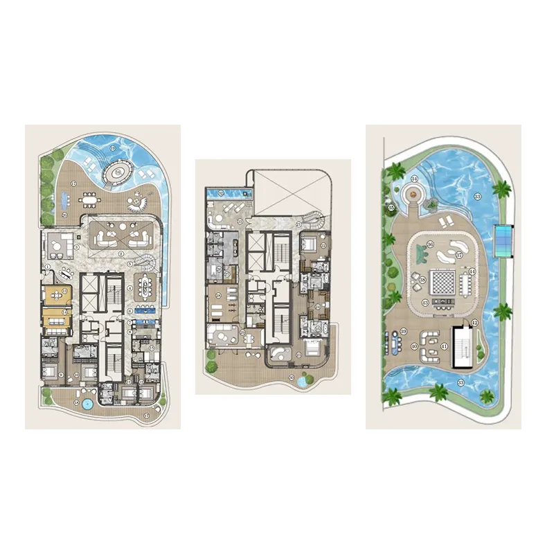 One Crescent Palm 6 bed floor plan, 26,050 sqft