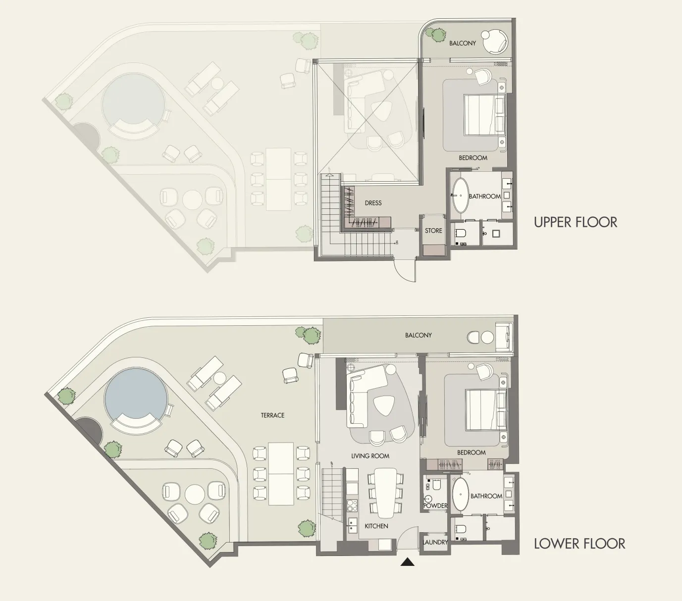 W Hotels and Residences Al Marjan 2 bed floor plan, 3,044 sqft