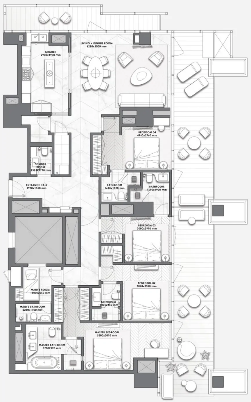 DaVinci 4 bed floor plan, 2,799 sqft
