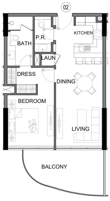 Damac Lagoons Views Phase 3 1 bed floor plan, 739 – 752 sqft