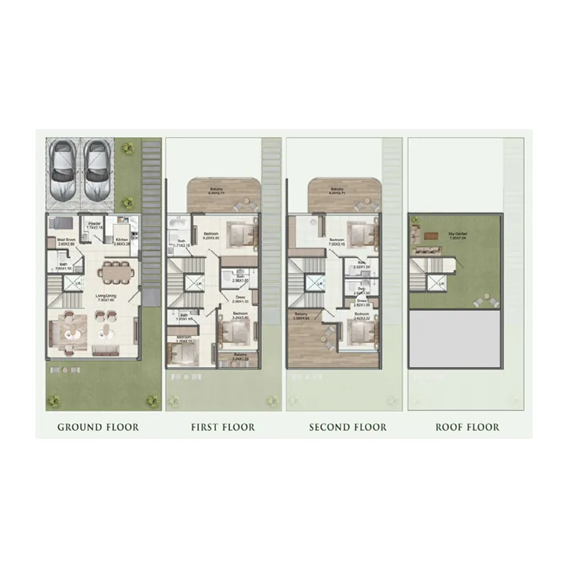 Greenz 5 bed floor plan, 3,663 – 3,700 sqft