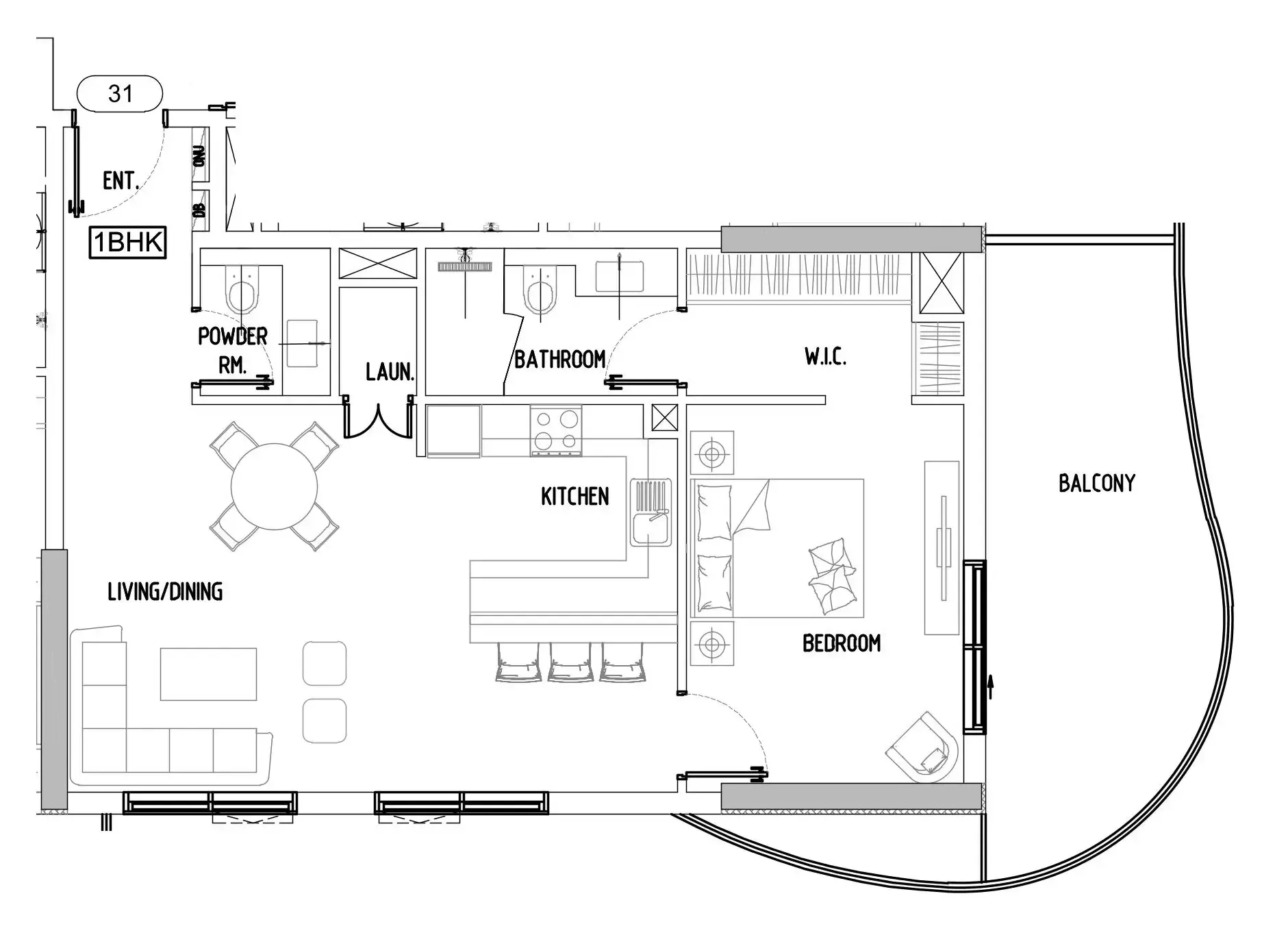 Damac Lagoons Views Phase 3 1 bed floor plan, 956 sqft