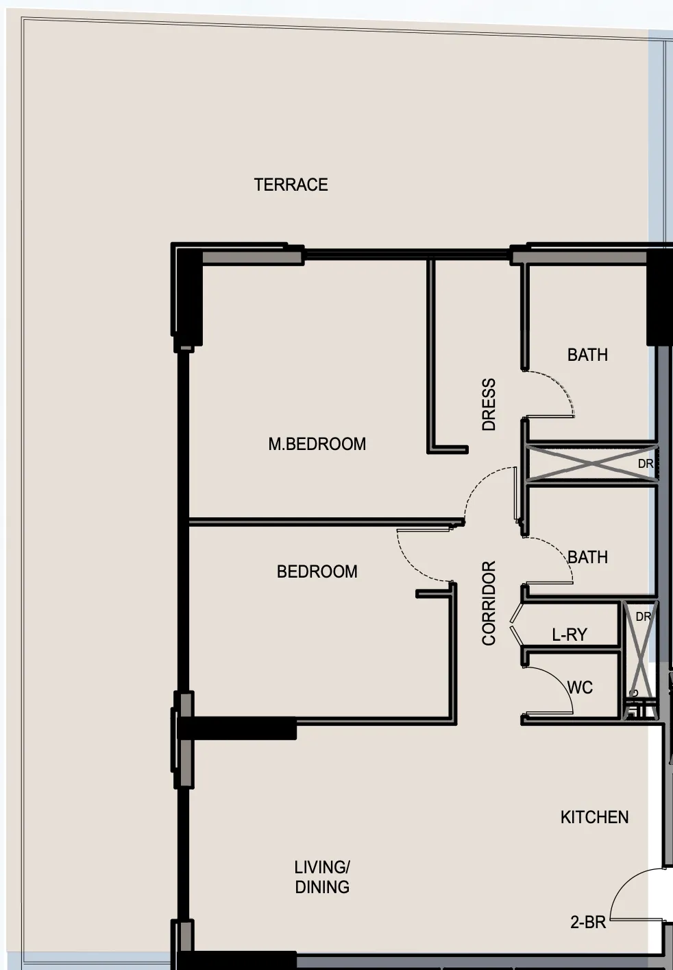 Edgewater Residences 1, 2 and 3 2 bed floor plan, 2,070 sqft