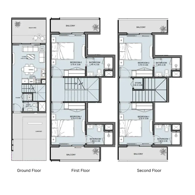 Taormina Village 4 bed floor plan, 1,992 – 3,477 sqft