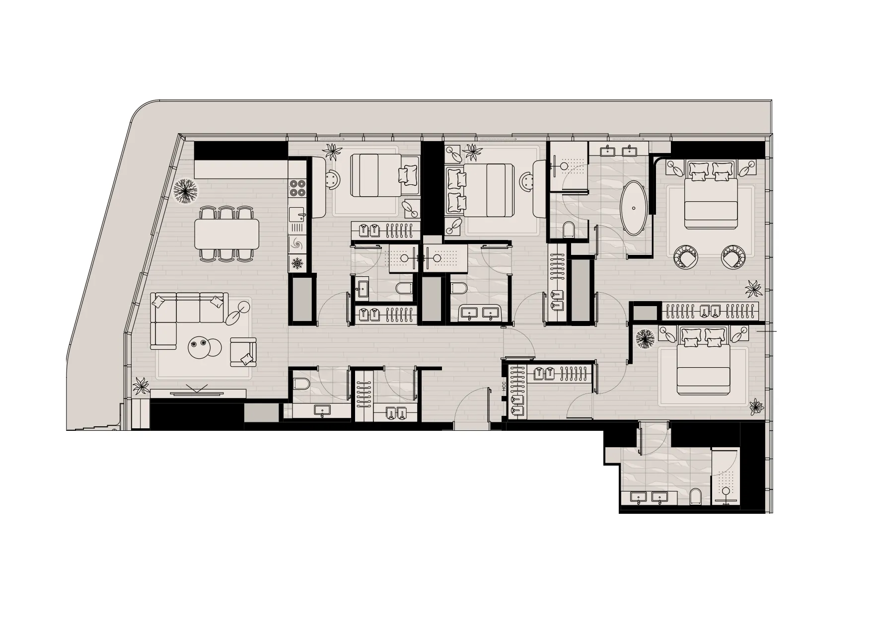 LIV Maritime 4 bed floor plan, 2,516 – 2,529 sqft