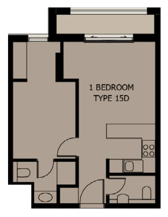 Al Mamsha Sharjah 1 bed floor plan, 936 sqft