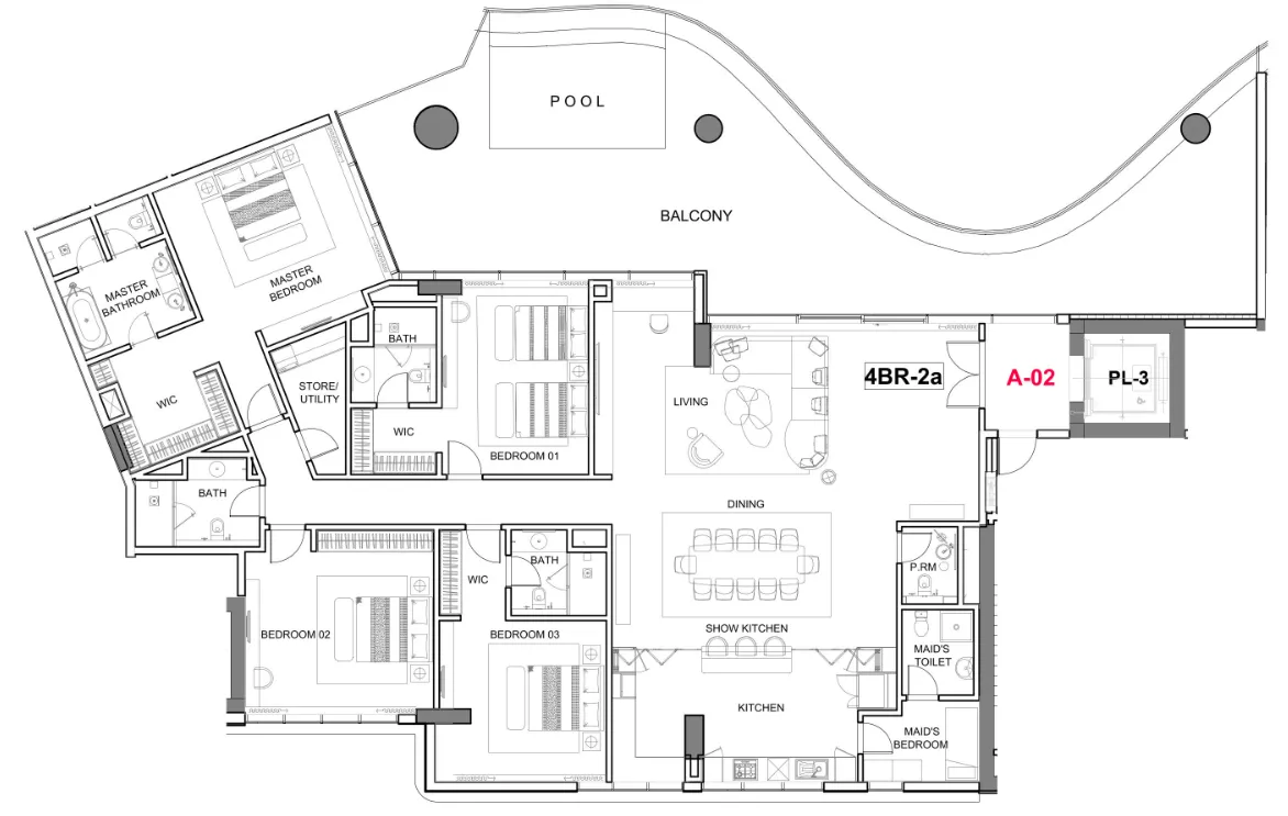 Cavalli Couture 4 bed floor plan, 5,136 sqft