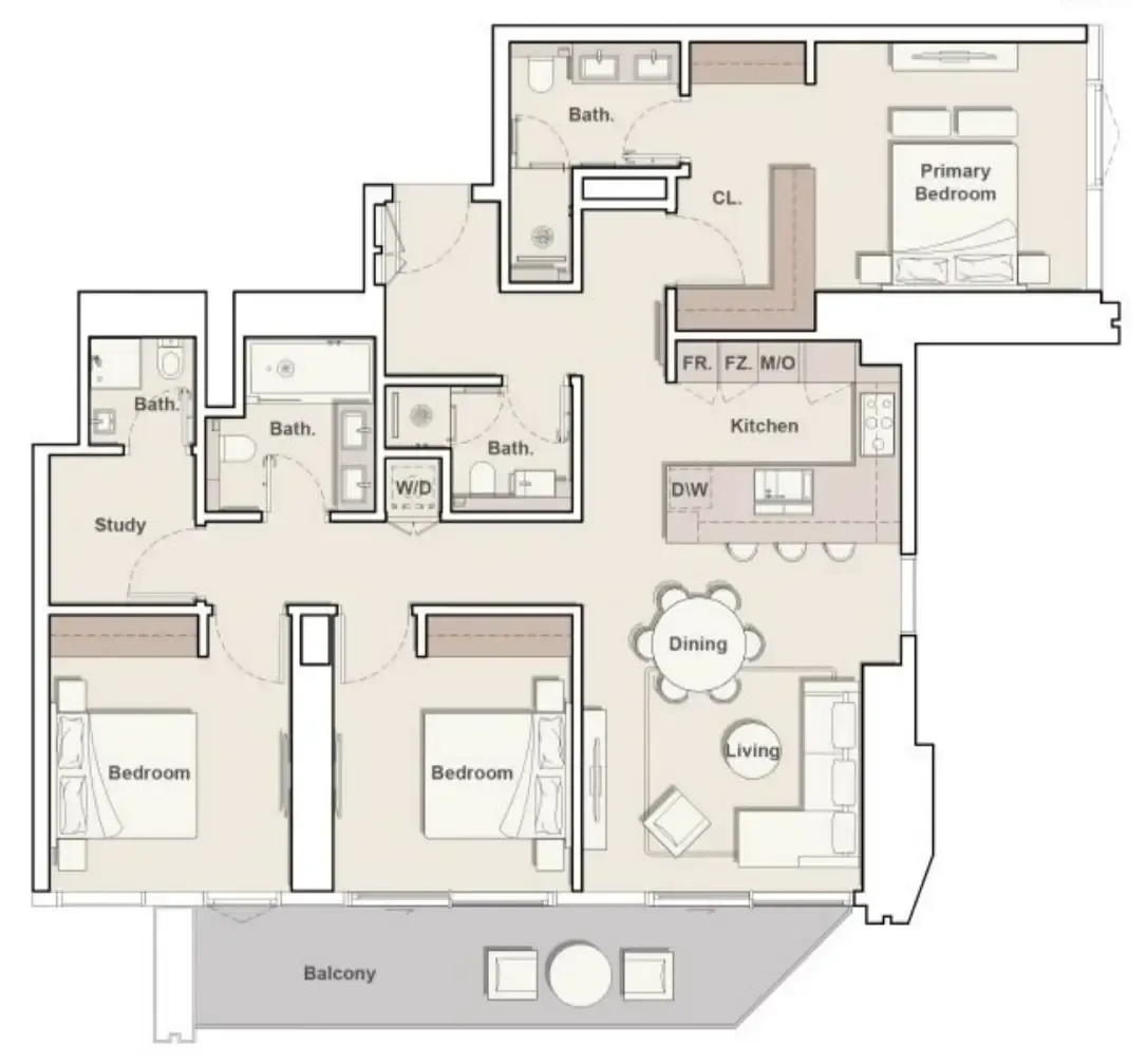 Eltiera Views 3 bed floor plan, 1,672 sqft