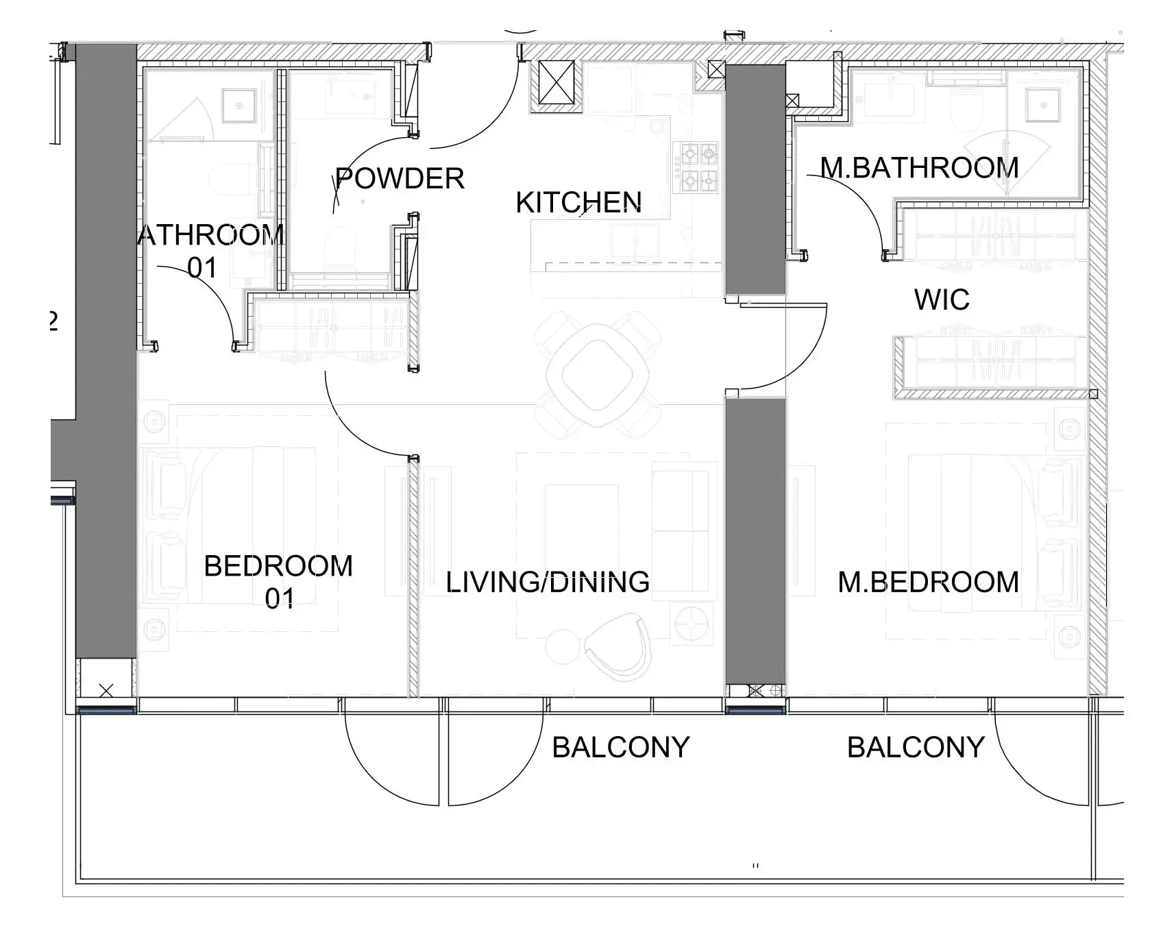Damac Safa Gate 2 bed floor plan, 1,166 – 1,174 sqft