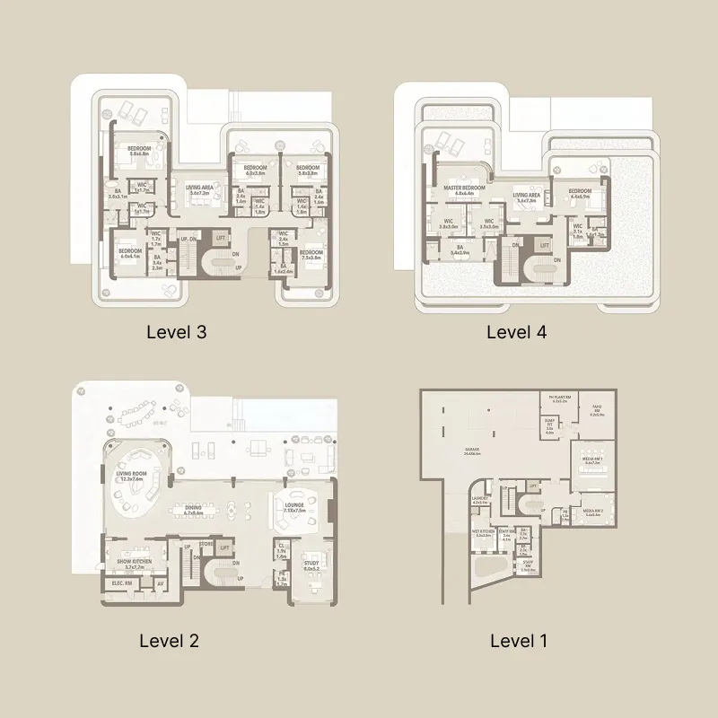 Jumeirah Asora Bay 7 bed floor plan, 27,244 sqft