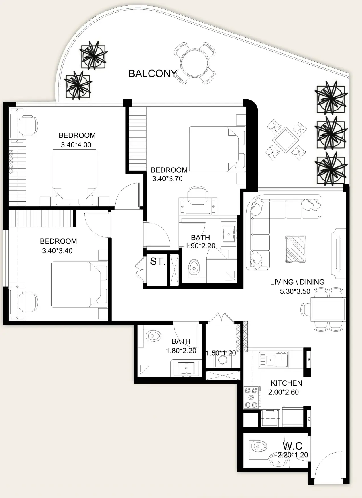 X11 3 bed floor plan, 1,497 sqft