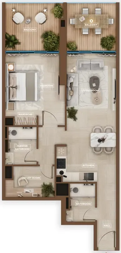 Sky Hills Astra 1 bed floor plan, 1,024 sqft