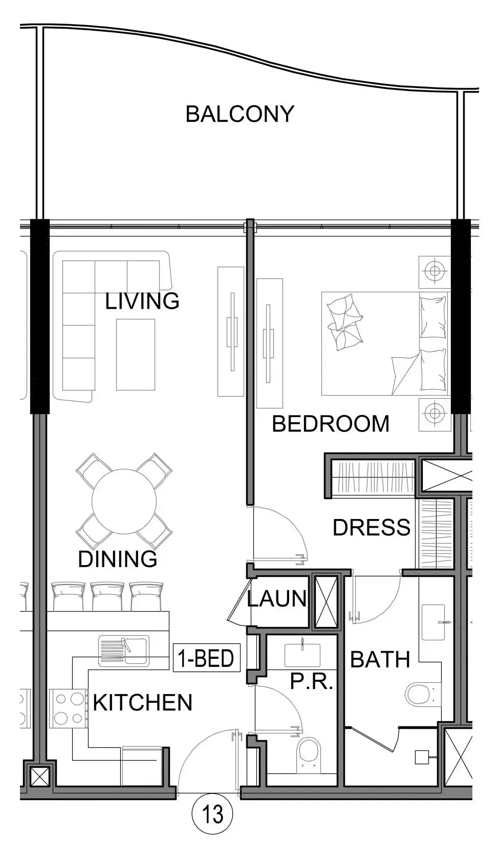 Damac Lagoons Views Phase 3 1 bed floor plan, 791 sqft