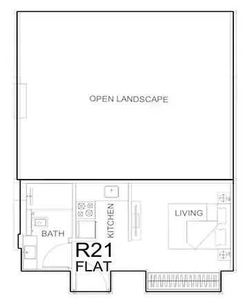 Binghatti HillCrest Studio floor plan, 715 sqft