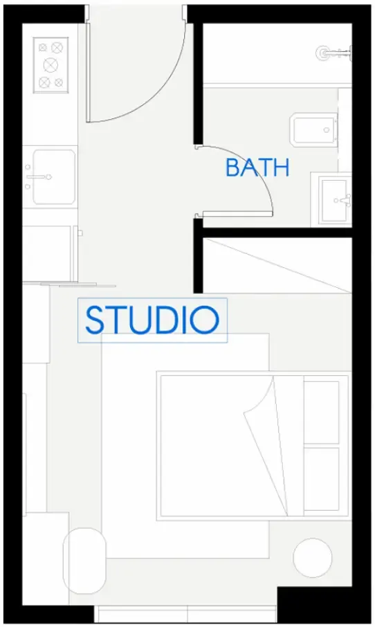 Celestara Residences Studio floor plan, 268 sqft