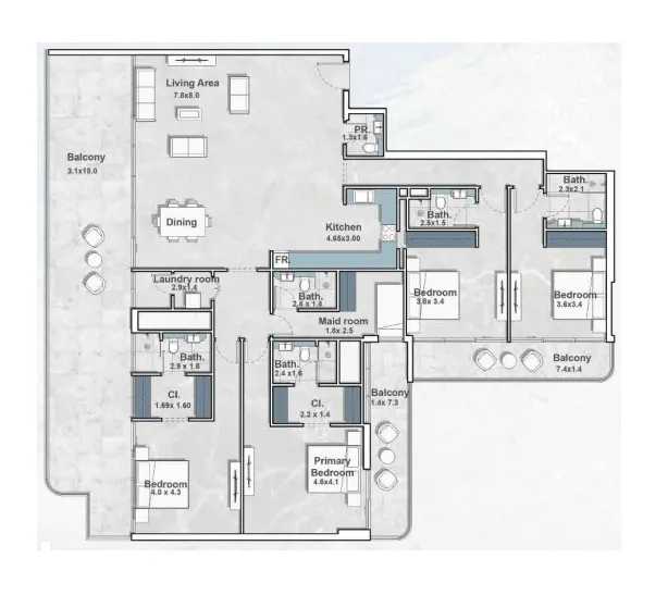 Iraz Creek Views 4 bed floor plan, 3,169 sqft