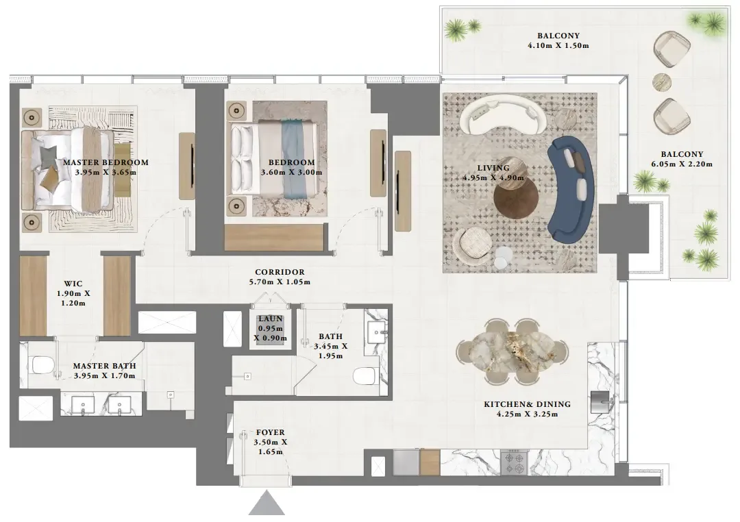 Altan 2 bed floor plan, 1,453 sqft