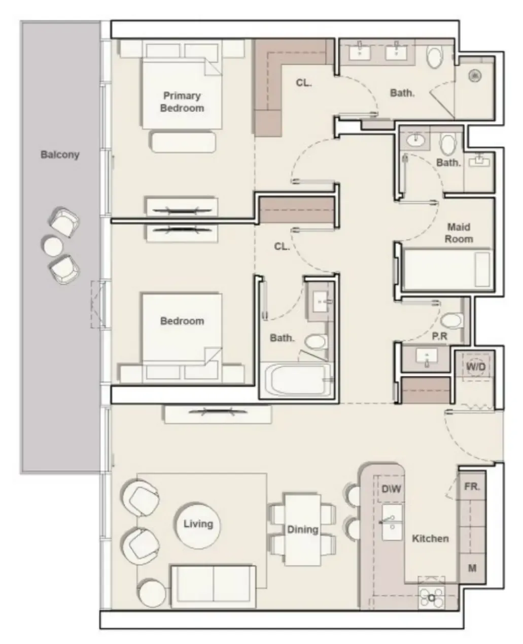 The Meriva Collection 2 bed floor plan, 1,447 sqft