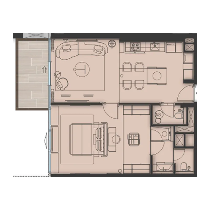 Sea Cliff by Imtiaz 1 bed floor plan, 910 sqft