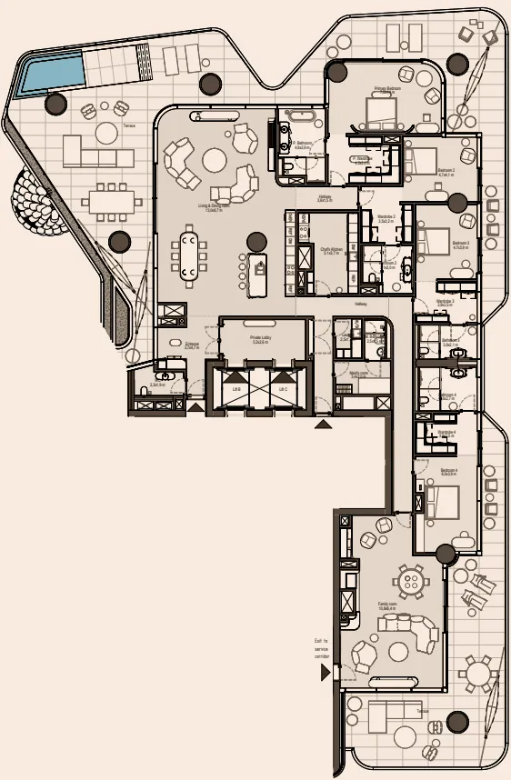Eywa Way of Water 4 bed floor plan, 8,605 sqft