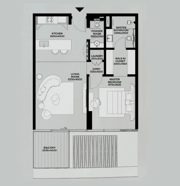 Lia by Avenew Development 1 bed floor plan, 867 sqft