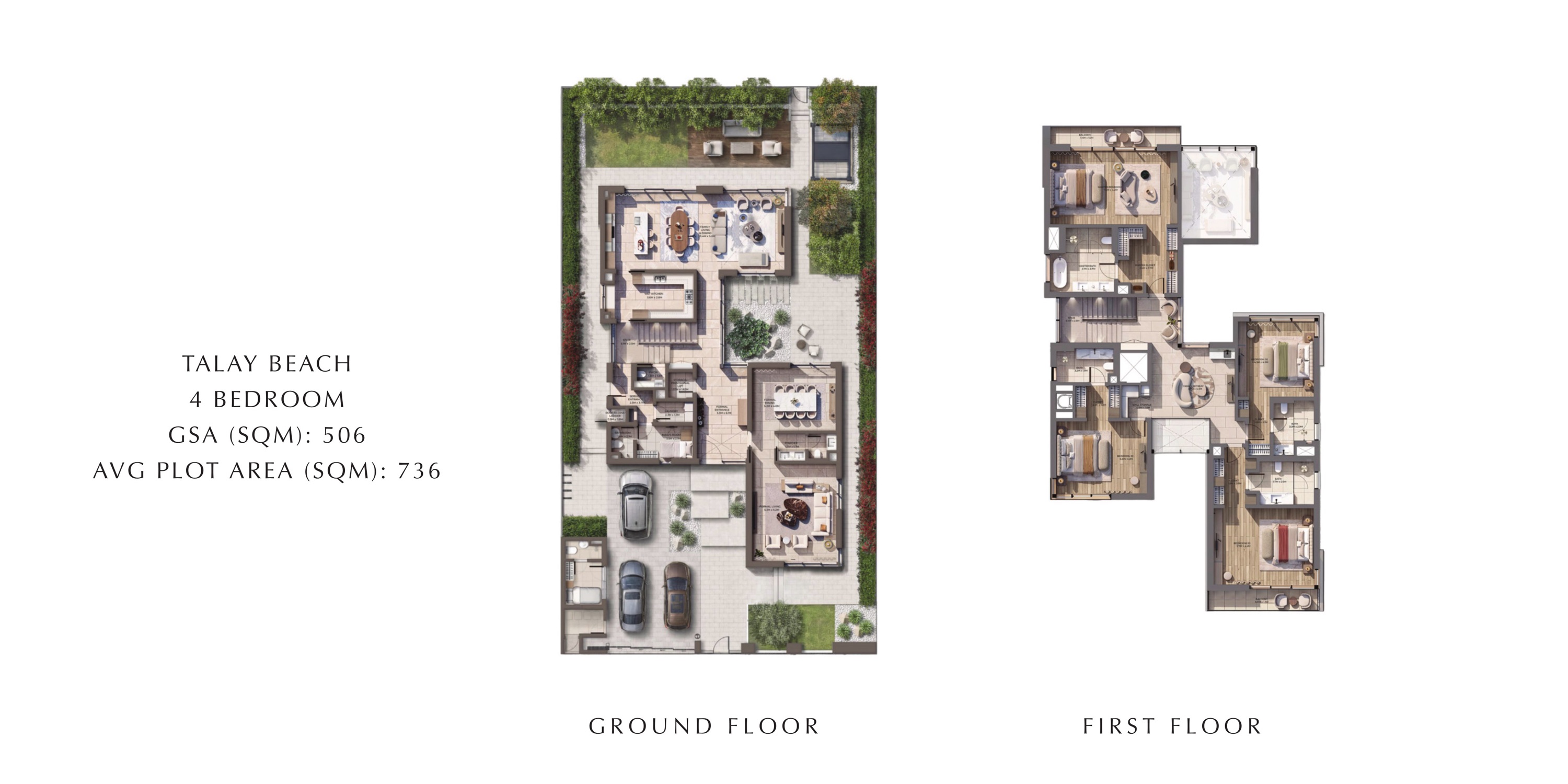 Talay & Talay Beach at Marsa Al Saadiyat 4 bed floor plan — Talay Beach, 5,447 sqft