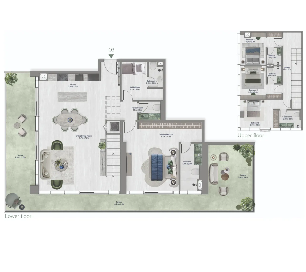 4 bed layout
