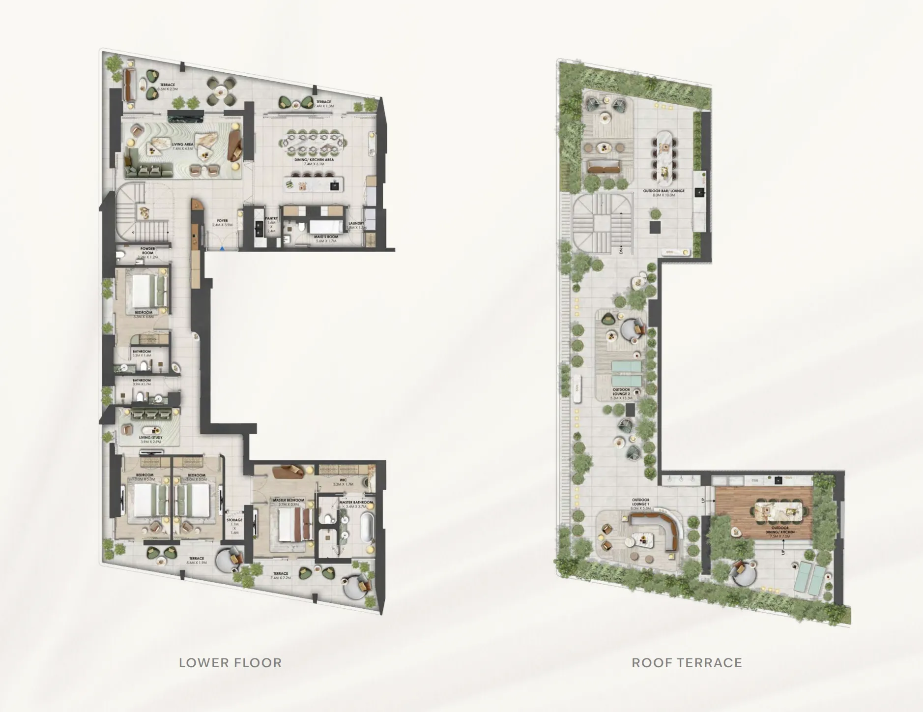 Orise 4 bed floor plan, 6,734 sqft