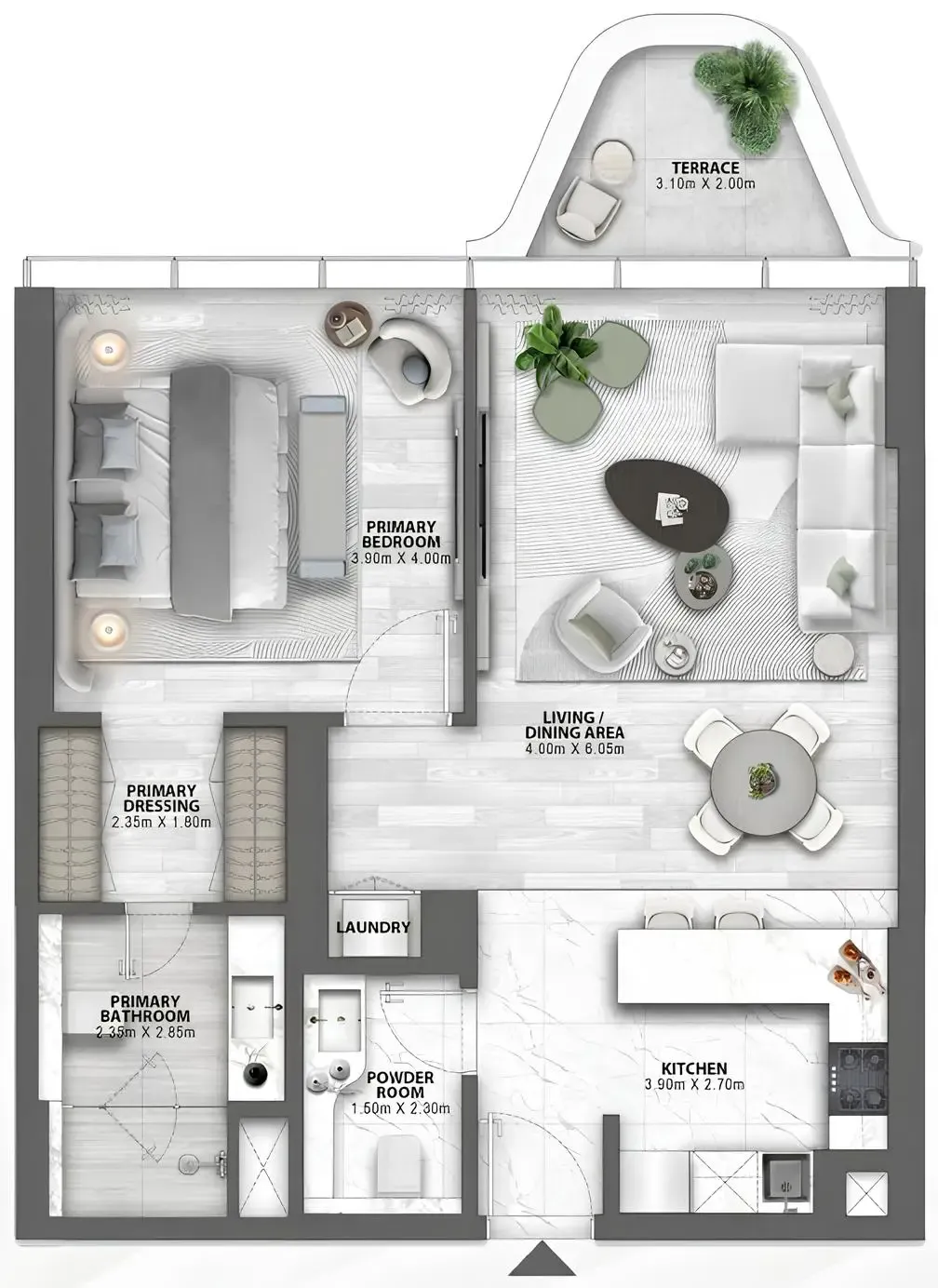 Passo by Beyond 1 bed floor plan, 868 – 891 sqft