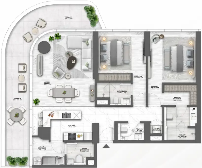 Passo by Beyond 2 bed floor plan, 1,936 sqft