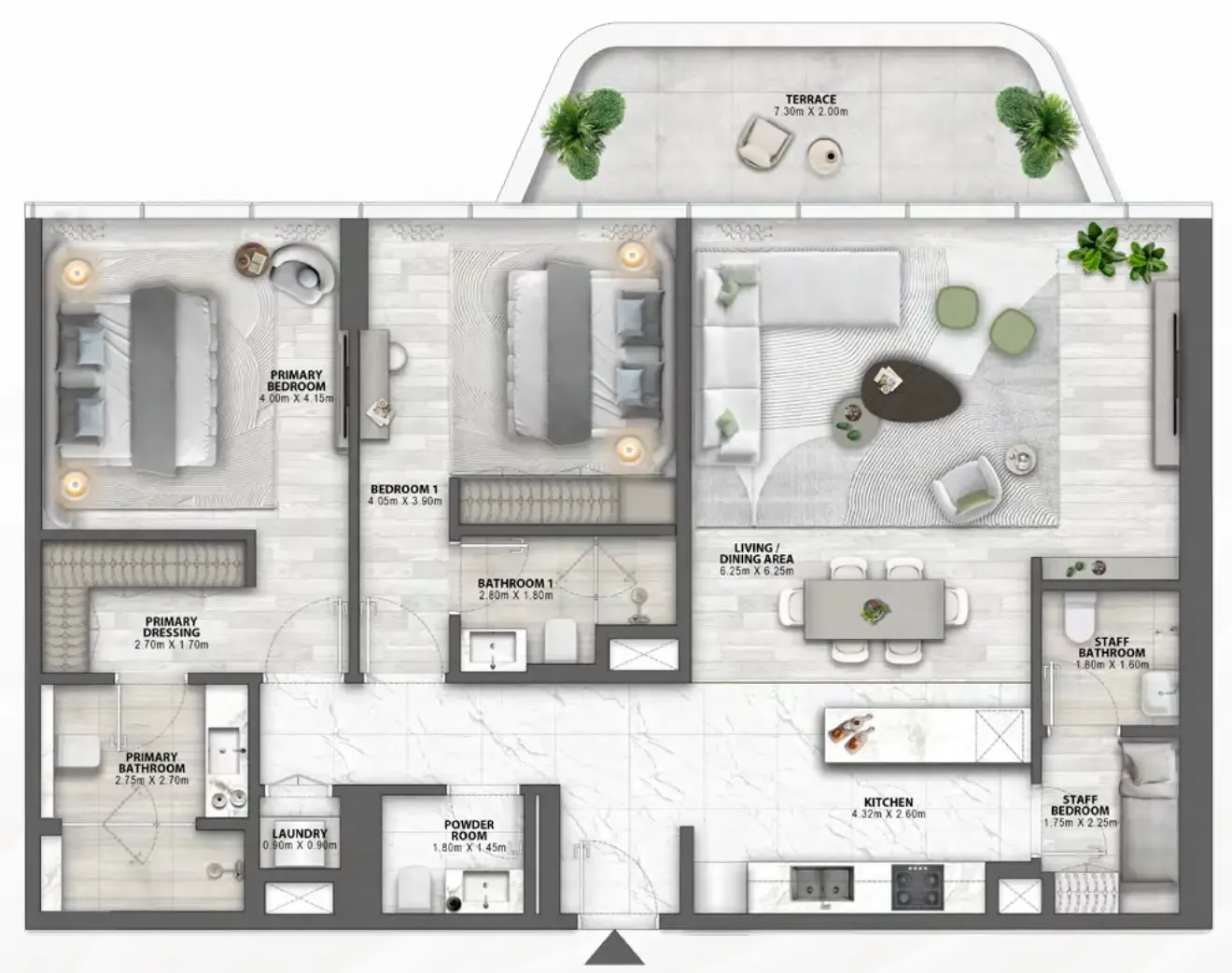 Passo by Beyond 2 bed floor plan, 1,581 sqft