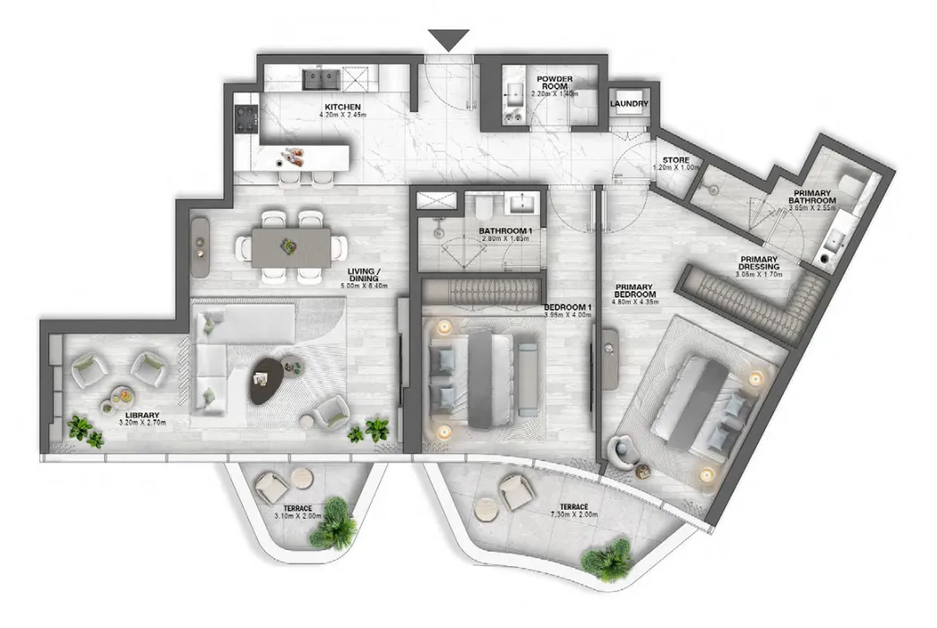 Passo by Beyond 2 bed floor plan, 1,571 sqft