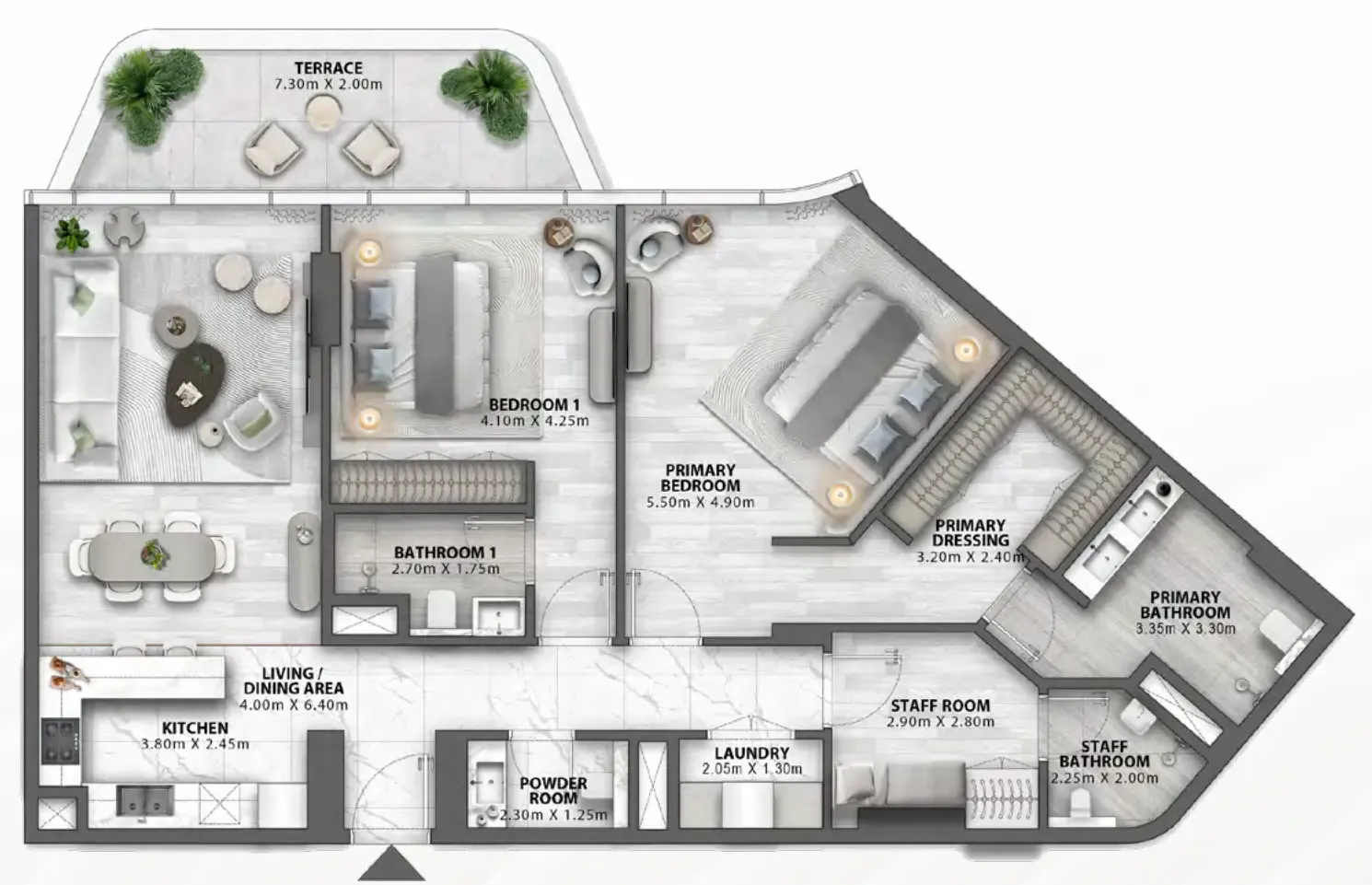 Passo by Beyond 2 bed floor plan, 1,519 sqft