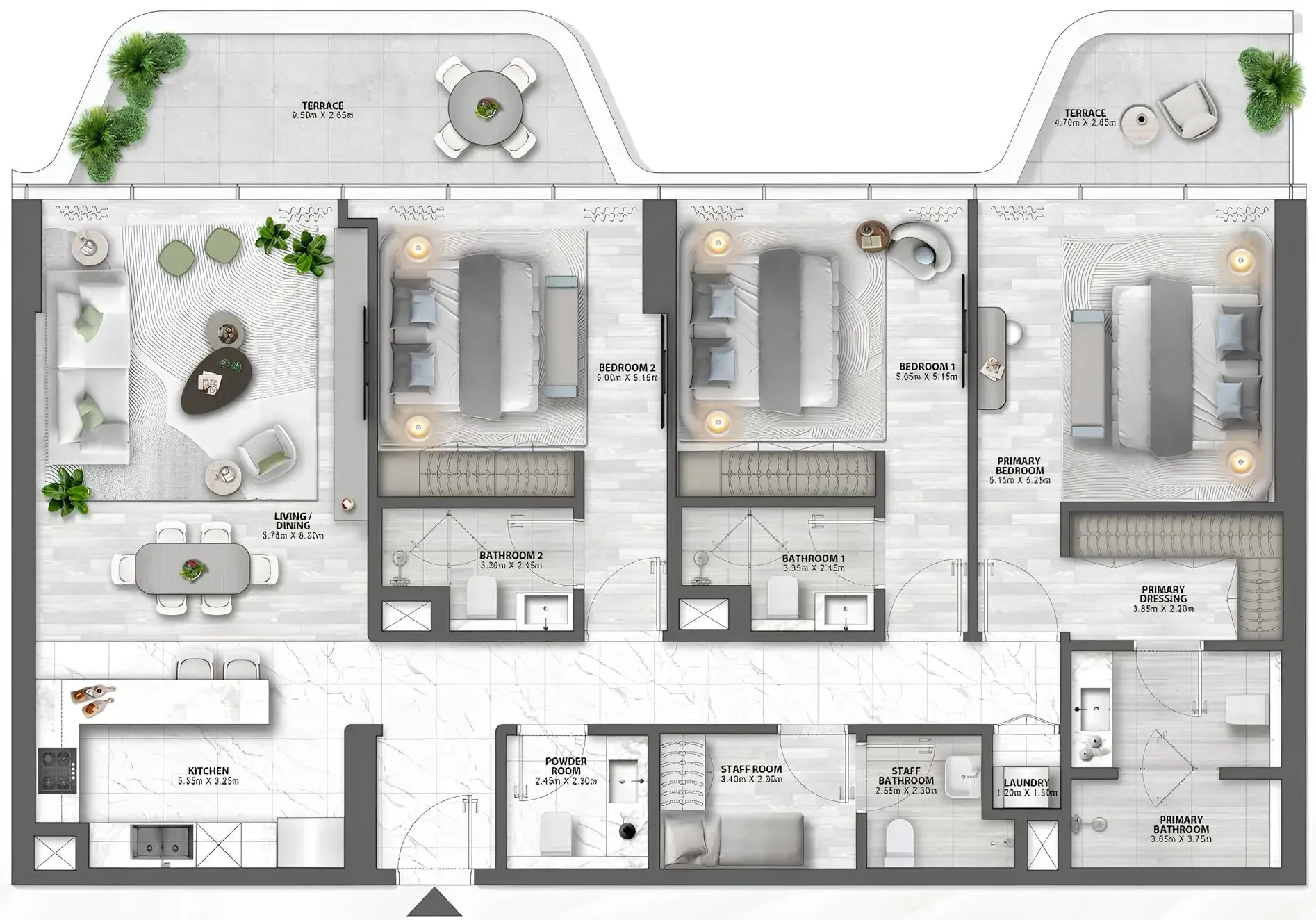 Passo by Beyond 3 bed floor plan, 1,828 sqft
