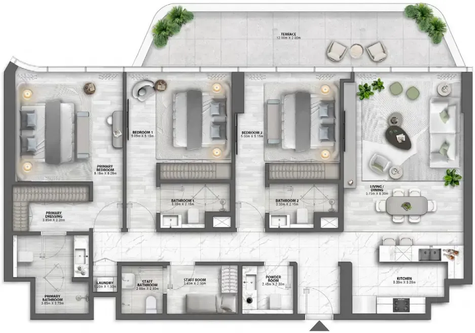Passo by Beyond 3 bed floor plan, 1,841 sqft