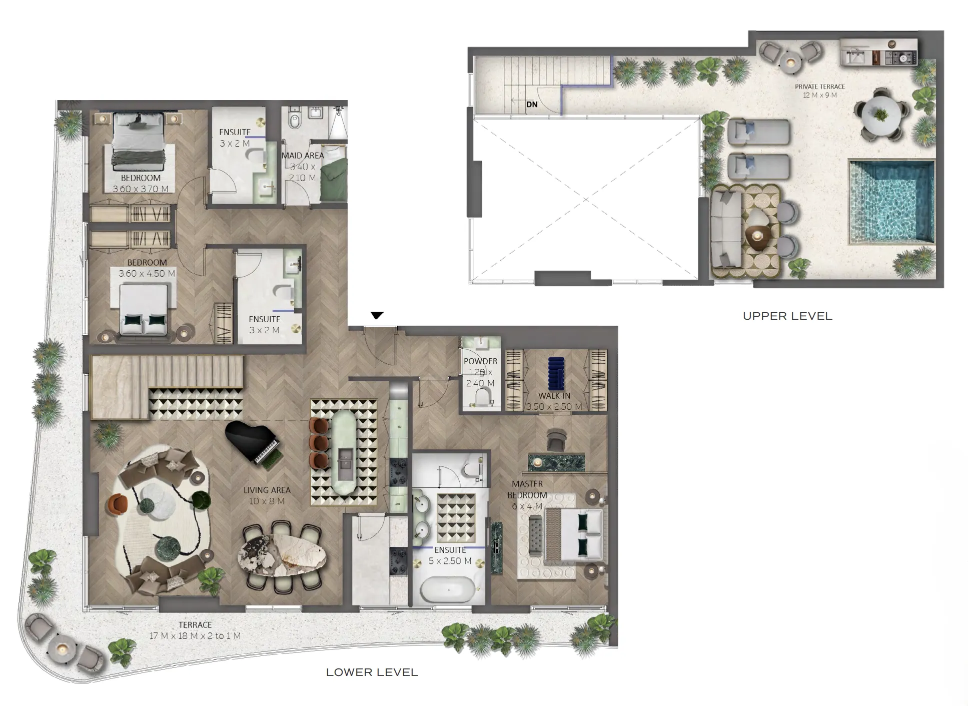 Sensia 3 bed floor plan, 3,911 sqft