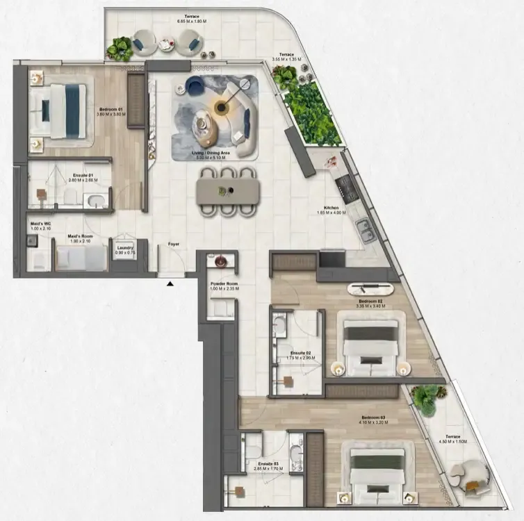 Soulever by Beyond 3 bed floor plan, 1,819 sqft